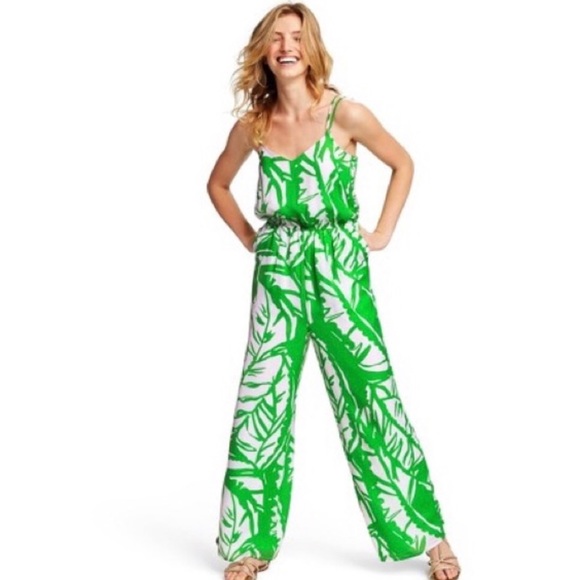 Lilly Pulitzer Pants - Lilly Pulitzer Green Palm Leaf Jumpsuit
